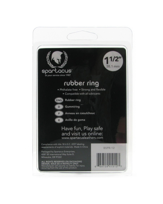 Spartacus Elastomer Cock Ring - Black Double-Wide Design 1.5 Inch Diameter