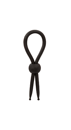 ALPHA LIQUID SILICONE LASSO COCK RING IN BLACK