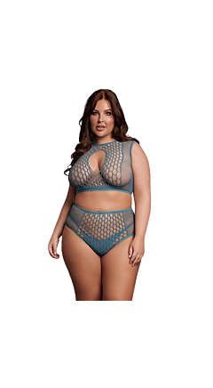 QUEEN DUO NET KEY-HOLE BRA SET