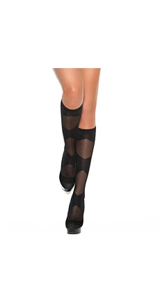 SHEER KNEE HIGH WITH CRISS CROSS PATTERN