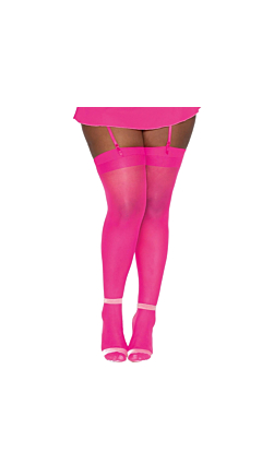 SHEER THIGH HIGH STOCKING WITH BACK SEAM QUEEN