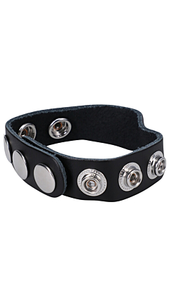 THE LEATHER 5-SNAP COCK RING