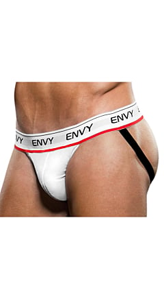 WHITE LOGO MENS ELASTIC LOWRISE MESH JOCK