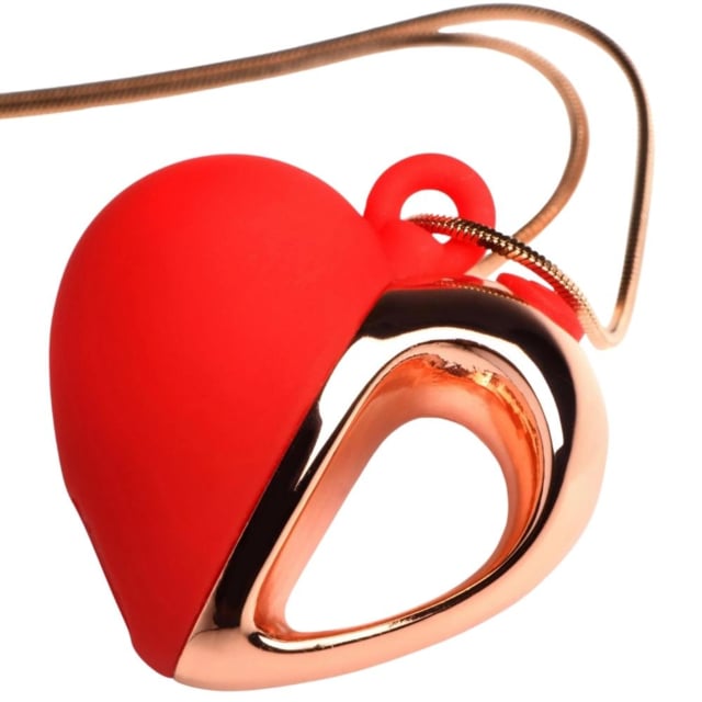 10X VIBRATING SILICONE HEART NECKLACE