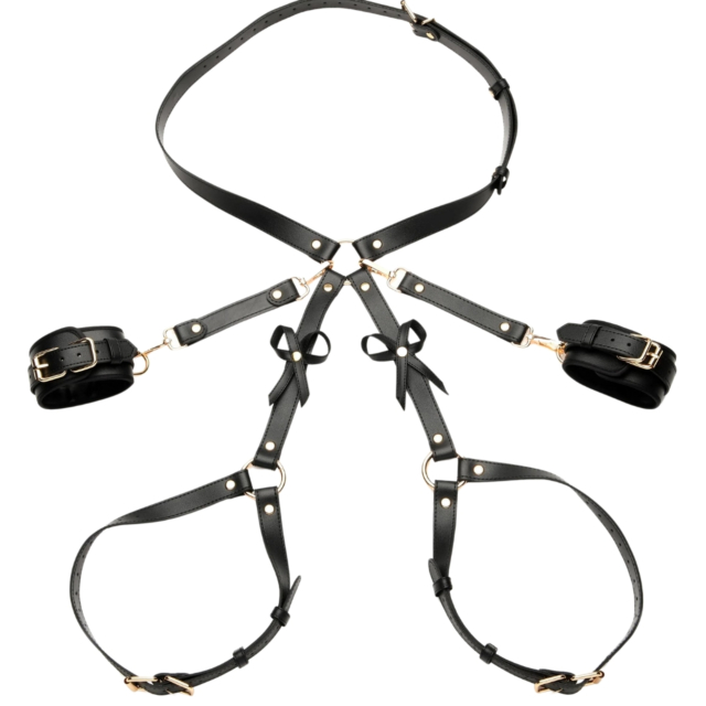 BONDAGE RESTRAINT HARNESS WITH BOWS MED/LARGE