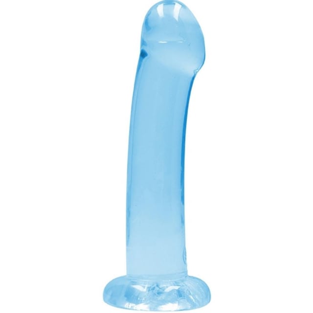 CRYSTAL CLEAR 7" DILDO WITH SUCTION CUP BLUE