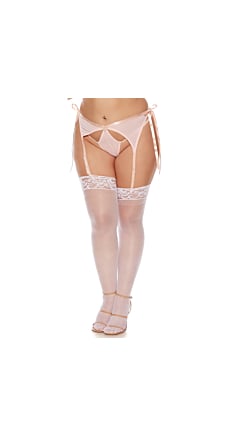 ALL IN 1 GARTER AND PANTY QUEEN WHITE