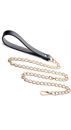 BLACK AND GOLD CHAIN LEASH