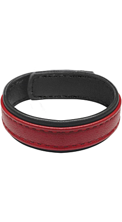 COCK GEAR VELCO LEATHER COCK RING IN RED