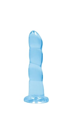 CRYSTAL CLEAR 7" DILDO WITH SUCTION CUP BLUE