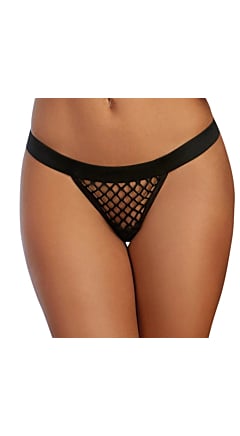 FISHNET G STRING WITH WIDE ELASTIC WAISTBAND PANTY