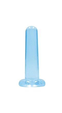 CRYSTAL CLEAR 5" DILDO WITH SUCTION CUP BLUE