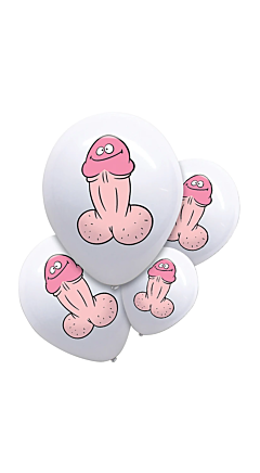 Willy Pecker Balloons-6 Pack