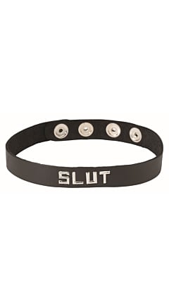 Word Band Collar- Slut